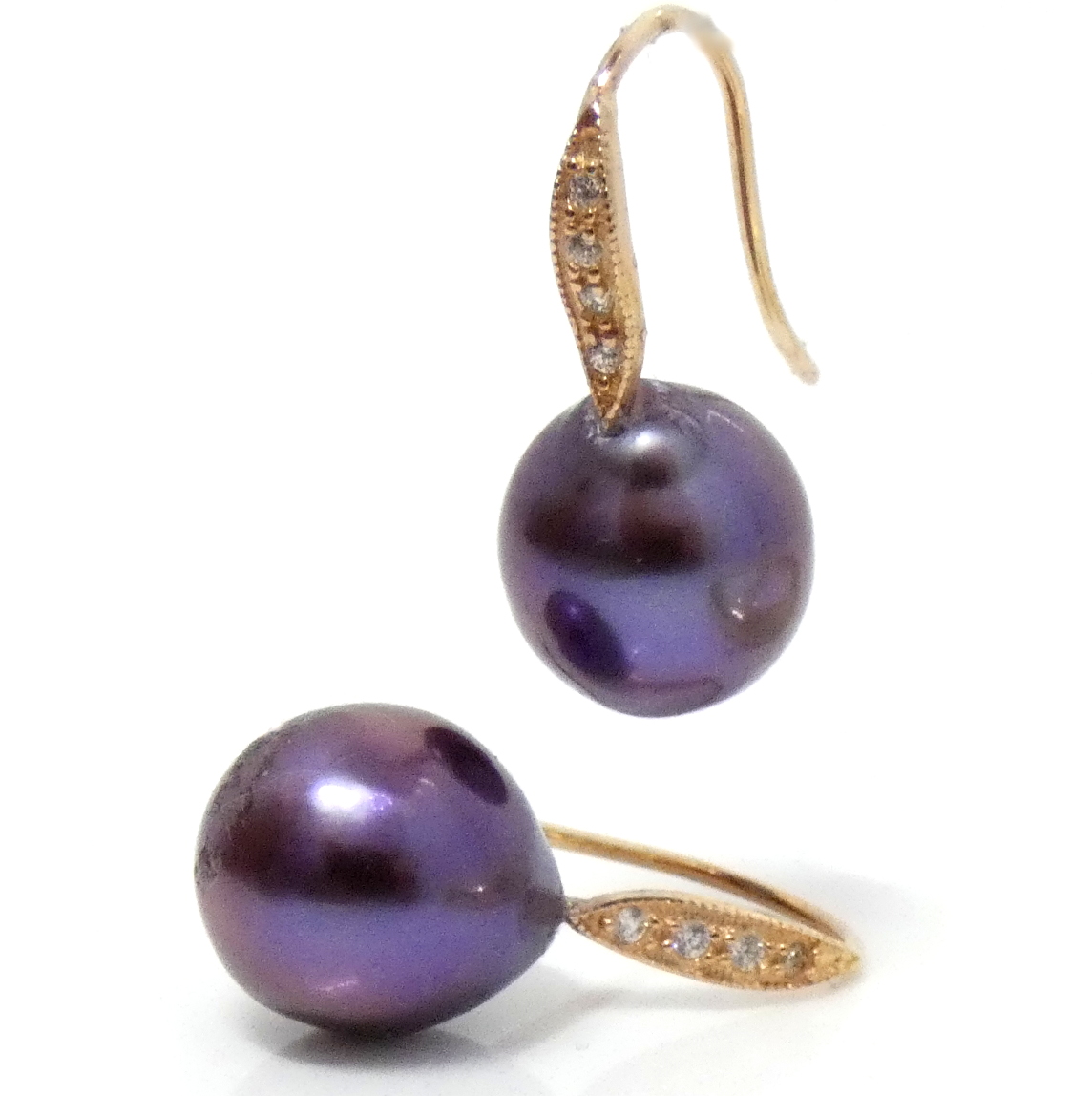 Purple Edison Drop Pearl Earrings